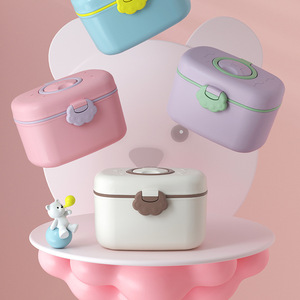 Portable Baby Formula <b>Container</b> Large Square Double Layer Bpa Free Moisture Proof Airtight For <b>Travel</b> 0-12 Months - Product Image 2