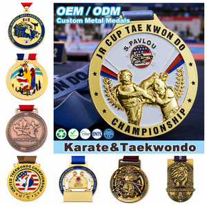 Medaglia Personalizzata per Karate e Taekwondo in Lega di Zinco, Premio per Accademia di Arti Marziali, Incisione Multilingue, Logo per Competizioni Sportive - Product Image 1