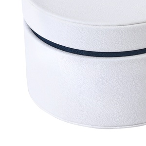 Premium Quality White Round Pu <b>Ring</b> Necklace Jewelry Box with Dual-purpose Lining High Grade Jewelry Box - Product Image 3