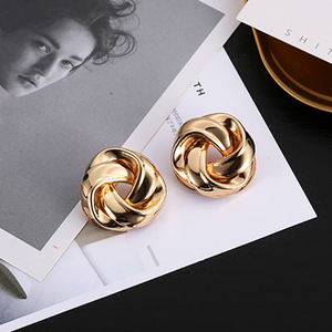Csja — boucles d'oreilles <span class=keywords><strong>G335</strong></span> de couleur or, bijoux classique torsadé, nœud d'amour, boucles d'oreilles à clous pour femmes, Simple et géométrique - Product Image 4