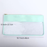 Pochette zippée transparente grande taille personnalisable pour broderie DIY, sac de rangement transparent pour tuiles de Mahjong américain, pochette supérieure transparente en nylon
