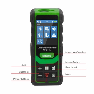 Outil de mesure Portable <span class=keywords><strong>Bluetooth</strong></span> <span class=keywords><strong>Télémètre</strong></span> Diffusion Vocale Feu Vert <span class=keywords><strong>Télémètre</strong></span> Laser NF-274L - Product Image 4