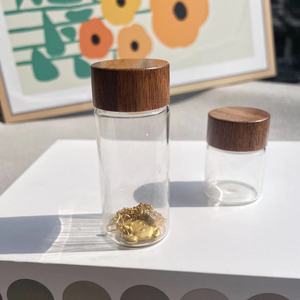 ขวดแก้วทรงกระบอกฝาเกลียวใส โปร่งแสงสูง สำหรับเก็บเมล็ดทอง สายสะดือ เส้นผมเด็ก - Product Image 4