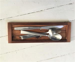 Flat Wood Dish Drying Rack in <strong>Sink</strong> for Kitchen Horizontal Plate <strong>Drainer</strong> Board <strong>with</strong> Cutlery and Knife Tray - Product Image 4