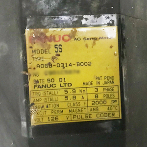 FANUC S5S Modle A06B-0314-B002 FANUC Machine Servo Motor for PLC PAC & <b>Dedicated</b> Controllers - Product Image 4