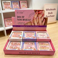 Boîte de présentation pour faux ongles en gros, ensemble de 6 styles d'ongles artificiels en ABS, capsules d'ongles réutilisables pour manucure DIY, 144 pièces