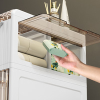 Meuble de rangement vertical étroit à 4 niveaux en plastique avec tiroirs, 18,5 cm, pour salle de bain, sur roulettes