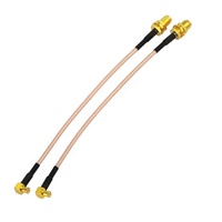 MCX mâle à angle droit vers connecteur femelle SMA RG316 câble RF pigtail 10cm de long