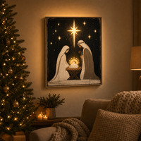 Impression sur toile originale en gros, Art mural LED, Décoration suspendue religieuse de Noël, Numérique pour la maison et les fêtes, Fourniture en gros
