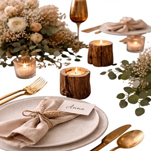 Handmade Durable Wooden Candle Stand Cylinder Eco Friendly Home <b>Decoration</b> for Christmas - Product Image 2