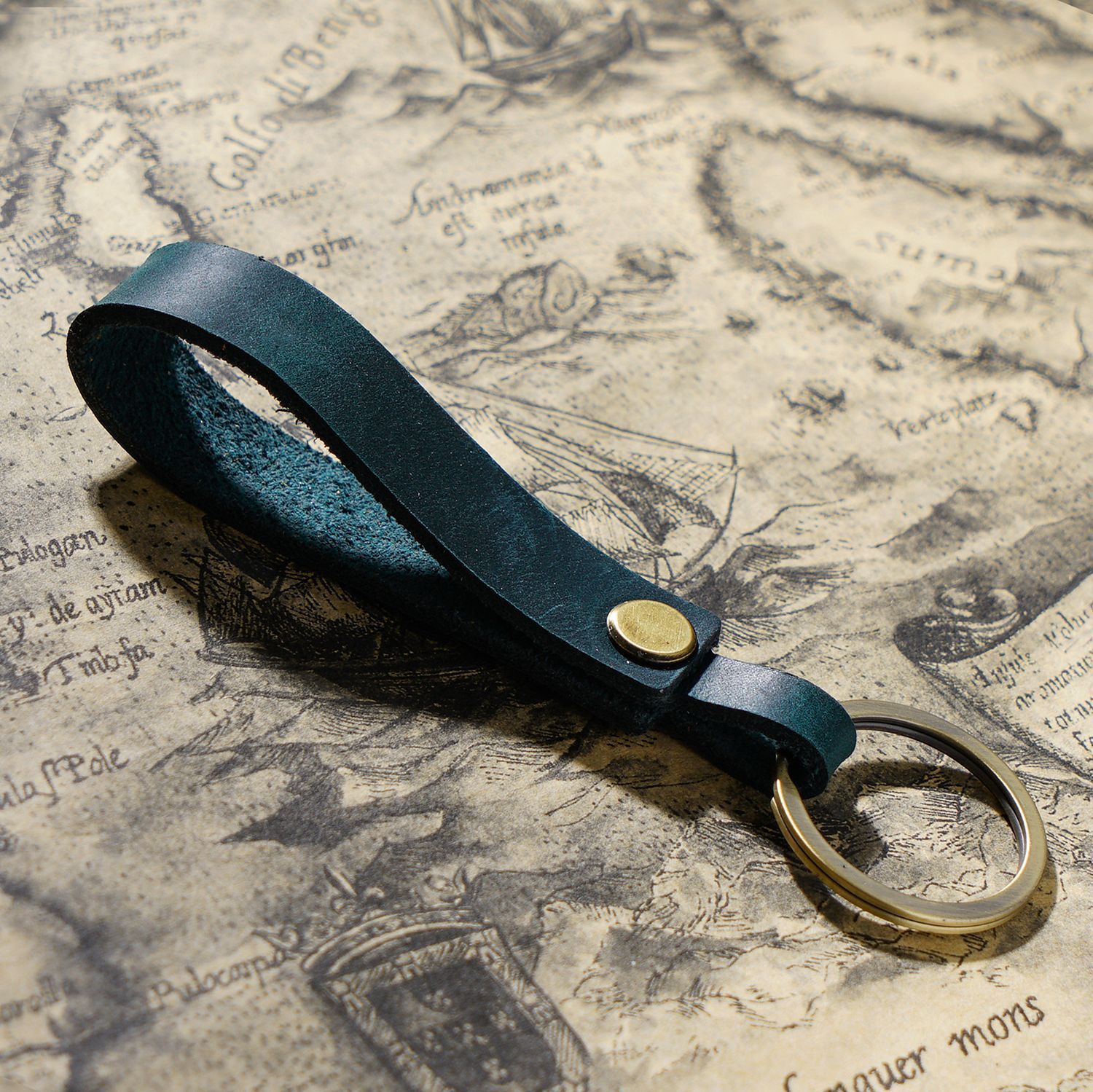 Cuir Crazy Horse-bleu clair