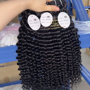 Grosir kualitas tinggi tidak diproses rambut manusia mentah tunggal Donor kain ganda bundel keriting <span class=keywords><strong>Afro</strong></span> <span class=keywords><strong>Kinky</strong></span> untuk pesta - Product Image 2