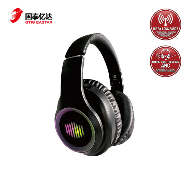 D-812L RGB 5.3 Metal AAC Headset Active Noise Cancelling (ANC) 40H Playtime Low Latency Gaming with Mic
