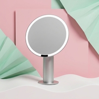 Miroir de Maquillage LED Rond 2025 Nouveau Modèle avec Éclairage d'Appoint pour Coiffeuse de Bureau à Domicile, Rechargeable, Haute Définition, Zhejiang