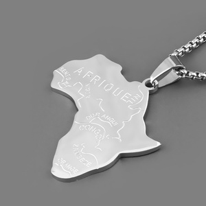Fabricante Profesional de Joyería Hiphop con Mapa de África para Mujer, Colgantes de Titanio Africanos, Fábrica Personalizada - Product Image 5