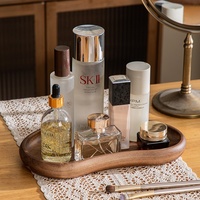 Plateau de rangement et de service vintage en bois massif fait main pour bijoux et cosmétiques, idéal pour l'entrée ou l'hôtellerie - Design rétro de luxe léger