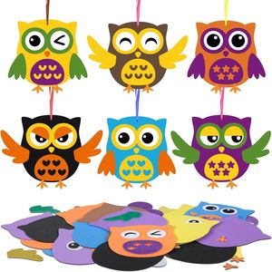 DIY Autumn Hedgehog Foam Craft Kit Fall Leaf Sticker Art Activity with Googly Eyes Ribbon Thanksgiving Hanging Decoration - Product Image 2