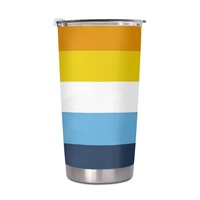 Gobelet isotherme personnalisé en acier inoxydable de 20 oz avec motif arc-en-ciel Aroace Gay pour les trajets quotidiens en voiture, les pauses au bureau et les pique-niques en parc