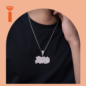 Collier Pendentif Personnalisé Hip Hop Lettre <span class=keywords><strong>ROB</strong></span>, Breloque Nom Bulle Moissanite Iced Out, Chaîne Corde Lourde, Pendentif Homme - Product Image 5