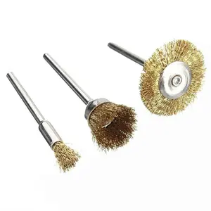3mm Handle Diameter Brass Brush For Rust Removal And Polishing Rotating Polishing Grinding Head Copper Polishing Wheel End Brush
