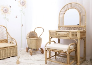 Tocador de mimbre barato de estilo tradicional al por mayor para chico de Vietnam para comedor de hospital al aire libre gimnasio cocina baño sala de estar uso - Product Image 6