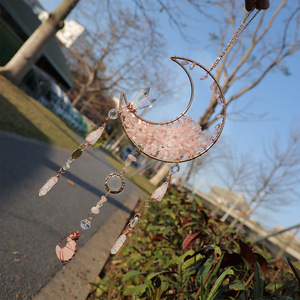 Pendentif <span class=keywords><strong>attrape</strong></span>-soleil en pierre naturelle HZ, cristal gravé pour Noël, enfants, maternelle, balcon, <span class=keywords><strong>attrape</strong></span>-rêves arc-en-ciel suspendu - Product Image 3