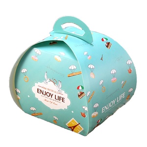Custom Printed Cheese Cake Box Cake Carrying Box Birthday Cake Packaging Box With Handle Kraft Paper Color Other Food Accept