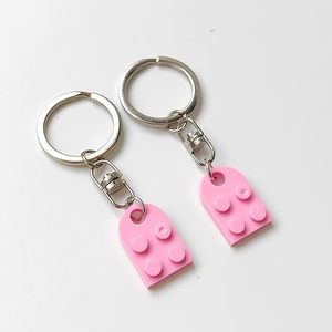 Llavero de Corazón de Bloques de Construcción, Juego de 2 Piezas, Acrílico, para Parejas, Regalos de Amor, Novio, Novia, Boda - Product Image 6