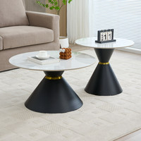 Table basse en pierre de style minimaliste moderne, table d'appoint pour canapé, idéale pour les petits appartements, design luxueux et léger pour le salon