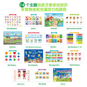 Jouet éducatif pour bébé, livre d'activités complet, ensemble de livres éducatifs sans découpe ni collage - Product Image 4