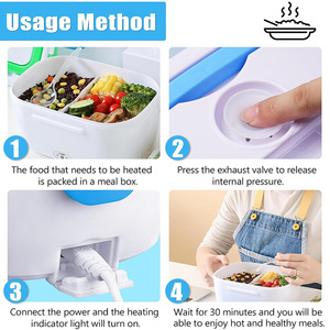 กล่องอุ่นอาหารแบบพกพาพร้อมกระเป๋าสำหรับใช้ในรถยนต์และที่บ้าน - Product Image 6