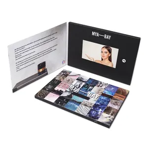 DIY promotional marketing advertising business wedding 5 inch lcd display pop up video book digital gift card