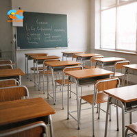 Ensemble bureau et chaise scolaire de qualité commerciale, robuste, pour production à haut volume, pour projets universitaires, devis disponible, OEM ODM
