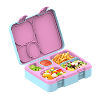 Boîte à lunch bento en plastique sans BPA, dernier modèle, pour enfants, avec impression, boîte à lunch étanche avec séparateur