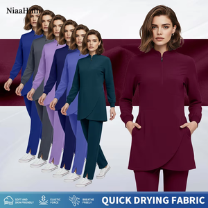 Tenues médicales pour femmes à séchage rapide, uniformes d'infirmière, ensembles de blouses pour médecins vétérinaires et dentistes, <span class=keywords><strong>pantalon</strong></span> droit avec 8 poches - Product Image 2