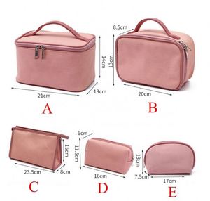 Sac de rangement portable rose en toile, nouvelle mode, fabriqué en usine BSCI, sac de maquillage, trousse de toilette, sac de soin de la peau, design coréen. - Product Image 2