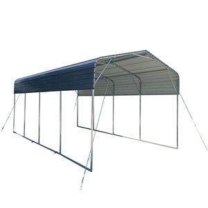 Tenda <span class=keywords><strong>per</strong></span> <span class=keywords><strong>Auto</strong></span> e Garage 11 X 19 Piedi, Stile Moderno, Carport e Capannone in Metallo con Legno Trattato a Pressione, Design Semplice - Product Image 4