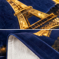Serviette de plage personnalisée en coton 100% avec impression numérique, motif Tour Eiffel nocturne, impression numérique couleur intégrale, OEM ODM bienvenus, serviette de plage de haute qualité