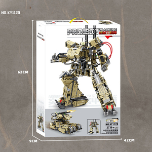 Ensemble de blocs de construction d'ingénierie pour enfants, modèle de collection de figurines de soldats miniatures, robot blindé, mécha guerrier, tank, transformation directe - Product Image 2