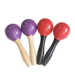 Wholesale Orff Percussion <b>Instrument</b> Wooden Maracas Children Rhythm <b>Musical</b> <b>Instrument</b> Rattles Toy for Kids Entertainment - Product Image 1