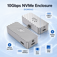 Boîtier SSD NVMe M.2 magnétique 10 Gbit/s USB-C avec charge PD 100 W et port USB-A, lecteur externe sans outil pour iPhone/MacBook Pro