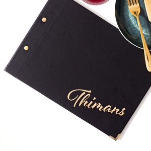Menu en cuir PU sur mesure de différentes tailles avec fixations à vis, couvertures de menu pour restaurants - Product Image 2
