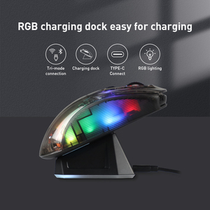 2.4G <strong>Wireless</strong> <strong>Mouse</strong> Bluetooth Wired RGB Charging <strong>Dock</strong> <strong>Wireless</strong> <strong>Mouse</strong> 4000DPI DPI Computer Custom Transparent <strong>Mouse</strong> Ergonomic - Product Image 3