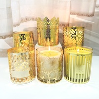 Luxus Custom Gold Metall Kerzen glas Ärmel dekorative Folie für Glas kerzenhalter | OEM-Größen für Wohnkultur & Geschenk verpackung