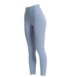 Leggings de yoga taille haute pour femmes, taille élastique, uni, respirant, longueur totale, sans ligne embarrassante, extensible, serré, rehaussement des hanches, sport - Product Image 1