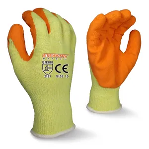 ENTE SAFETY 10G 2 Thread Safety Gloves Breathable Latex Coated Safety Gloves For Work Construction