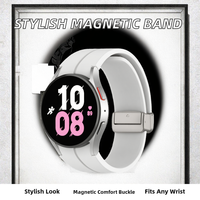 Bracelet de montre en silicone pliable à boucle magnétique argentée confortable et tendance, nouveau modèle, 20 mm, pour montre 7 FE