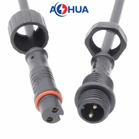 AOHUA 2 3 4 5Pin M12 sur-moulage mâle femelle en plastique PVC connecteur IP65 pour système d'éclairage à bande Led