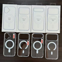 En stock, boîte d'emballage pour téléphone portable, étui pour iPhone 18 17 16 15 14 13 12 11 Pro, coque transparente avec recharge sans fil magnétique