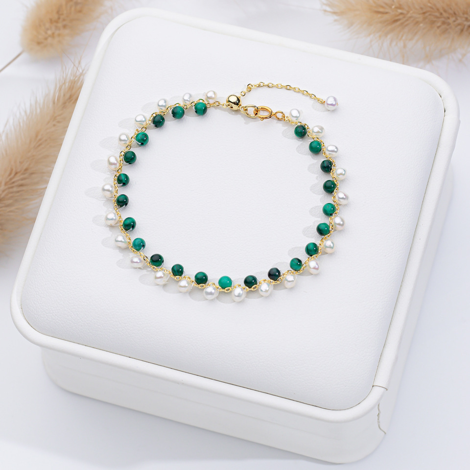Perle d'eau douce malachite